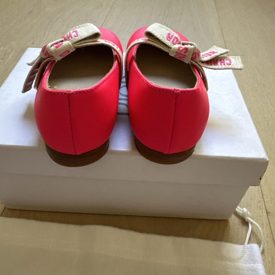 100 % Authentic DIOR Ballet Flat Shoes Pink Fluo for girls. Size EU 24/US 7.5 - Image 3 of 4