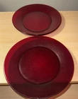 Anchor Hocking Glass ROYAL RUBY Red Round 9-inch Dinner Plate Lot Of 2