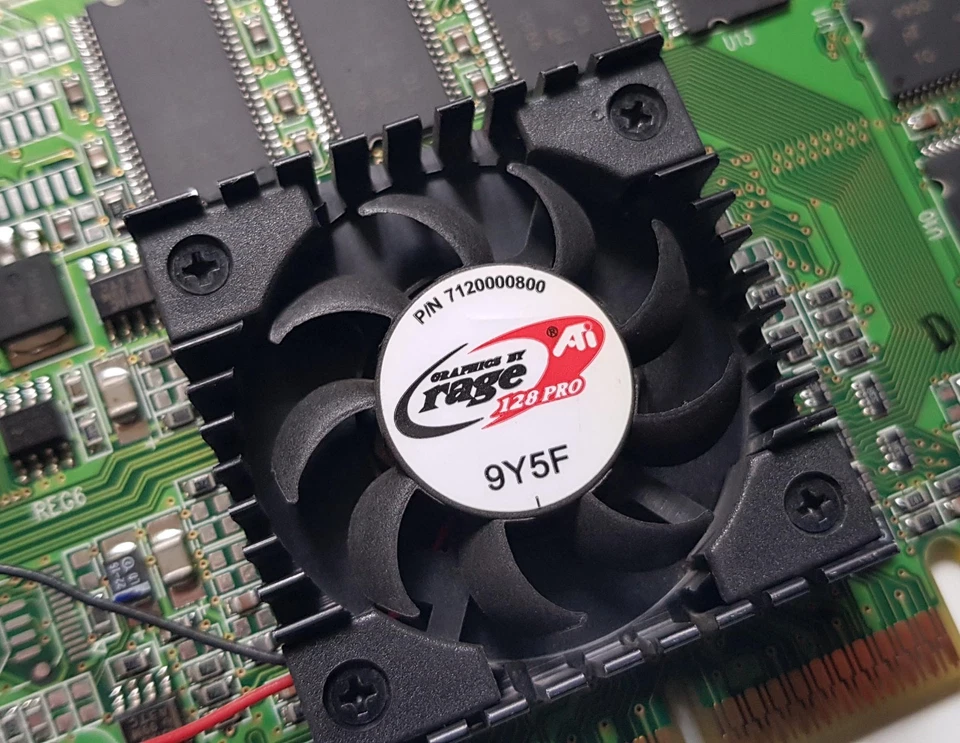 ATI Rage 128 Pro AGP (likely pulled from Apple iMac G4) + new ATI PC sticker - Image 4 of 4