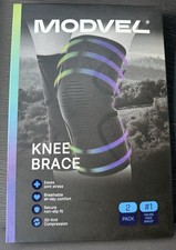 Modvel 2 Pack Knee Brace Workout Knees Compression Sleeve XL White Unisex New