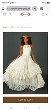 Joyfolie Catrin Girls 8 Cream Lace Halter Sleeveless Long Boho Maxi Dress