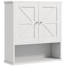 Farmhouse Bathroom Medicine Cabinet Wall Cabinet with Barn Doors and Adjustable