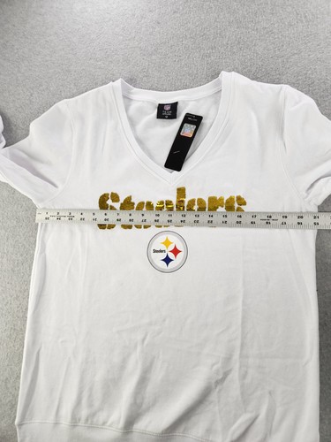 Felpa Pittsburgh Steelers Cuce NFL donna oro paillettes scollo a V taglia media - Foto 11 di 17