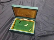 VINTAGE GENUINE ROLEX green watch box case 68.00.3 wood leather junk 251105002yA