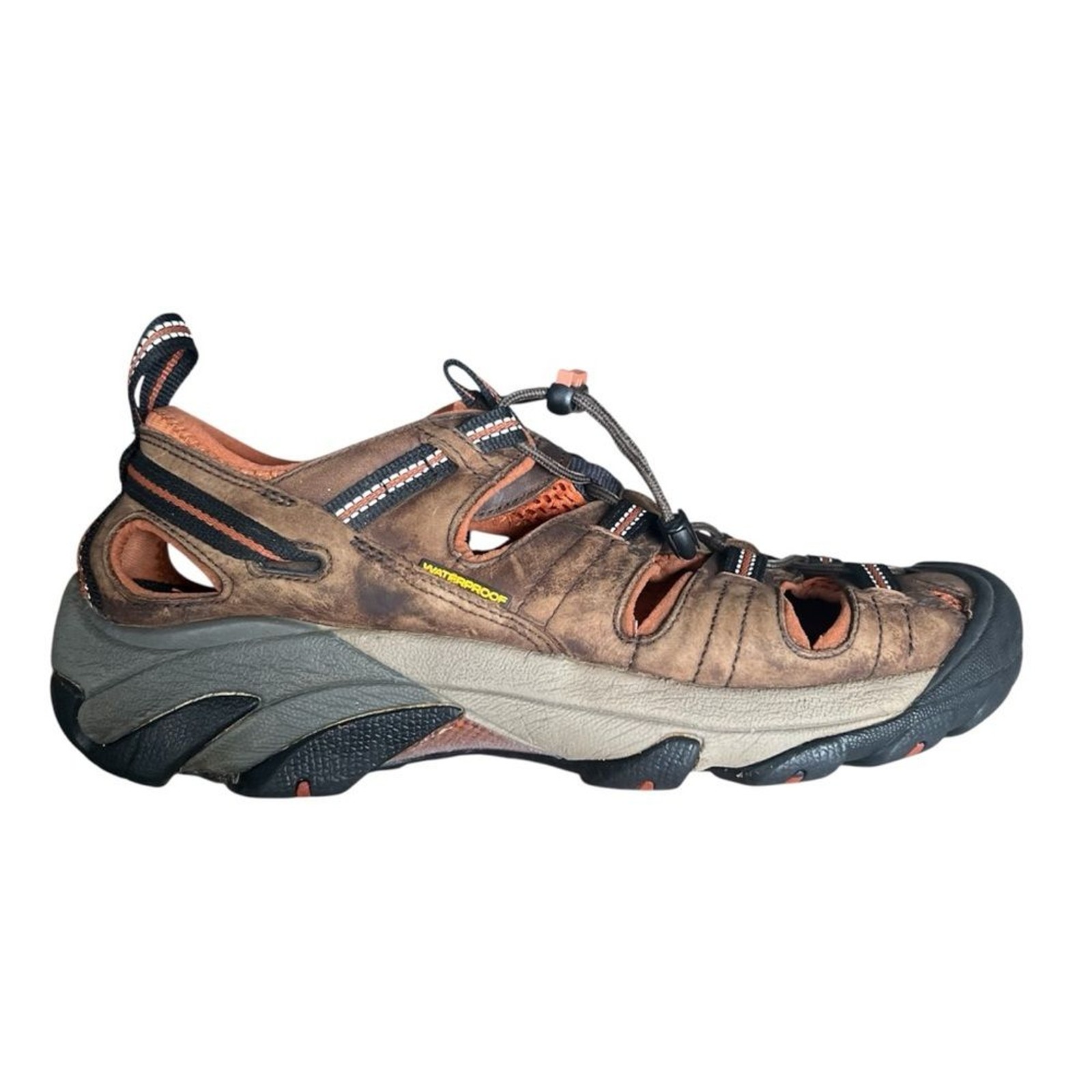 Keen Sandali da Escursionismo Impermeabili Arroyo Marrone Scuro e Arancione Uomo Taglia 10