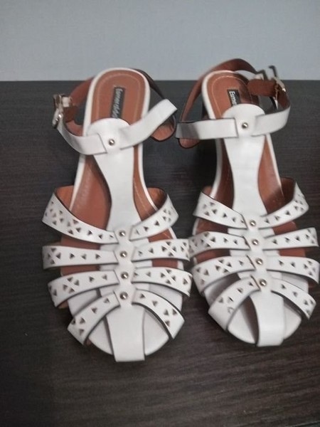 Women Esmeralda Heels White Faux Leather 38