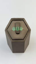 Emerald 10k Gold Ring , Vintage And Hallmarked , Yellow Gold And Vintage