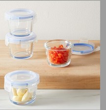 Amazon Basics set of 4 Glass Storage Containers, 120 ml each (Pack of 4)