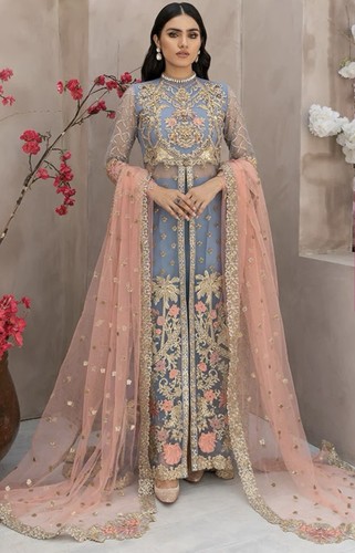 Imrozia floral highlighter 4 piece dress desi Pakistani indian wedding