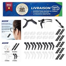 Lot 30 paires antidérapant lunettes silicone coussinets nez et crochets