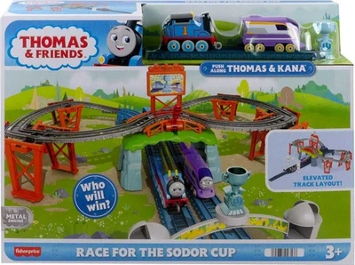 Thomas & Friends Diecast Toy Train Set Race for the Sodor Cup with Thomas & Kana