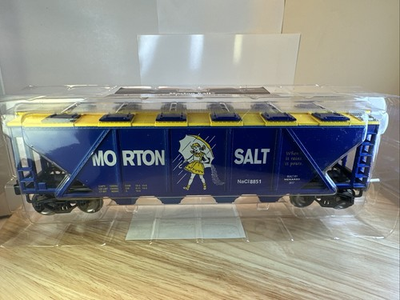 #ad NIB MENARDS GOLD LINE COLLECTION BLUE MORTON SALT COVERED HOPPER CAR FROM 2017 $33.00