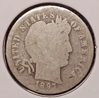 1897-S BARBER DIME -- About Good+ (AG+)