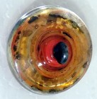 Paperweight Glass Button Wire Shank Swirl Back Orange Glitter PG — photo 5