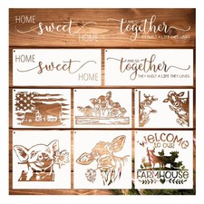 Farmhouse Stencils, Reusable Cow Pig Farm Stencils Wood Burning Country Farm ...