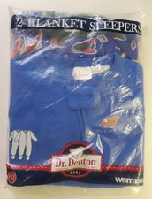 Vintage Dr. Denton Blanket Sleepers, 2 Pack, Baby 9-12 Months Spaceships