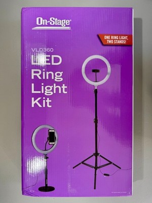 On-Stage VLD360 LED Ring Light Kit   NEW Factory Sealed   One Light, Two Stands