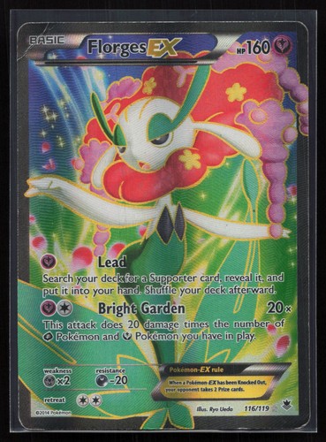 Florges EX 116/119 XY - Phantom Forces Pokemon TCG Card crease writing