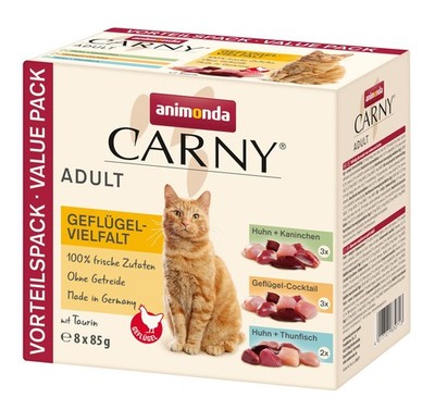 animonda Carny Adult Katzenfutter nass 85 g (8er Pack), mehrfarbig