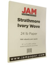 JAM Paper Strathmore Ivory Wove 24 Lb Paper. 2 Packs Of 100 Sheets