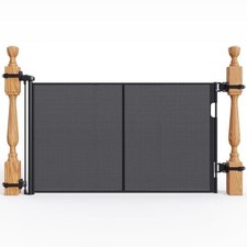 Upgraded Retractable Baby Gates for Stairs  Banister, Mesh Dog Gate In AMZN 90