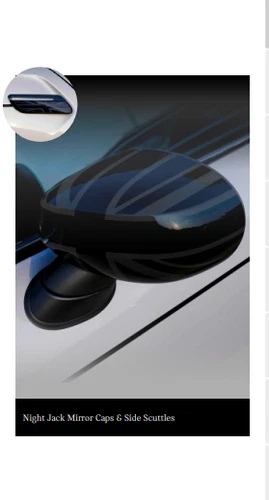 NEW MINI 5 DOOR F55 II NIGHT JACK MIRROR COVERS AND SIDE SKUTTLE SET F55MIRBJ3