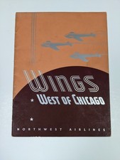 1936 Northwest Airlines Wings West of Chicago 10th Anniversary Booklet Art Deco