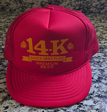 Hudy 14k Premium Beer Since 1885 Red Mesh Trucker Snapback Hat Made in USA