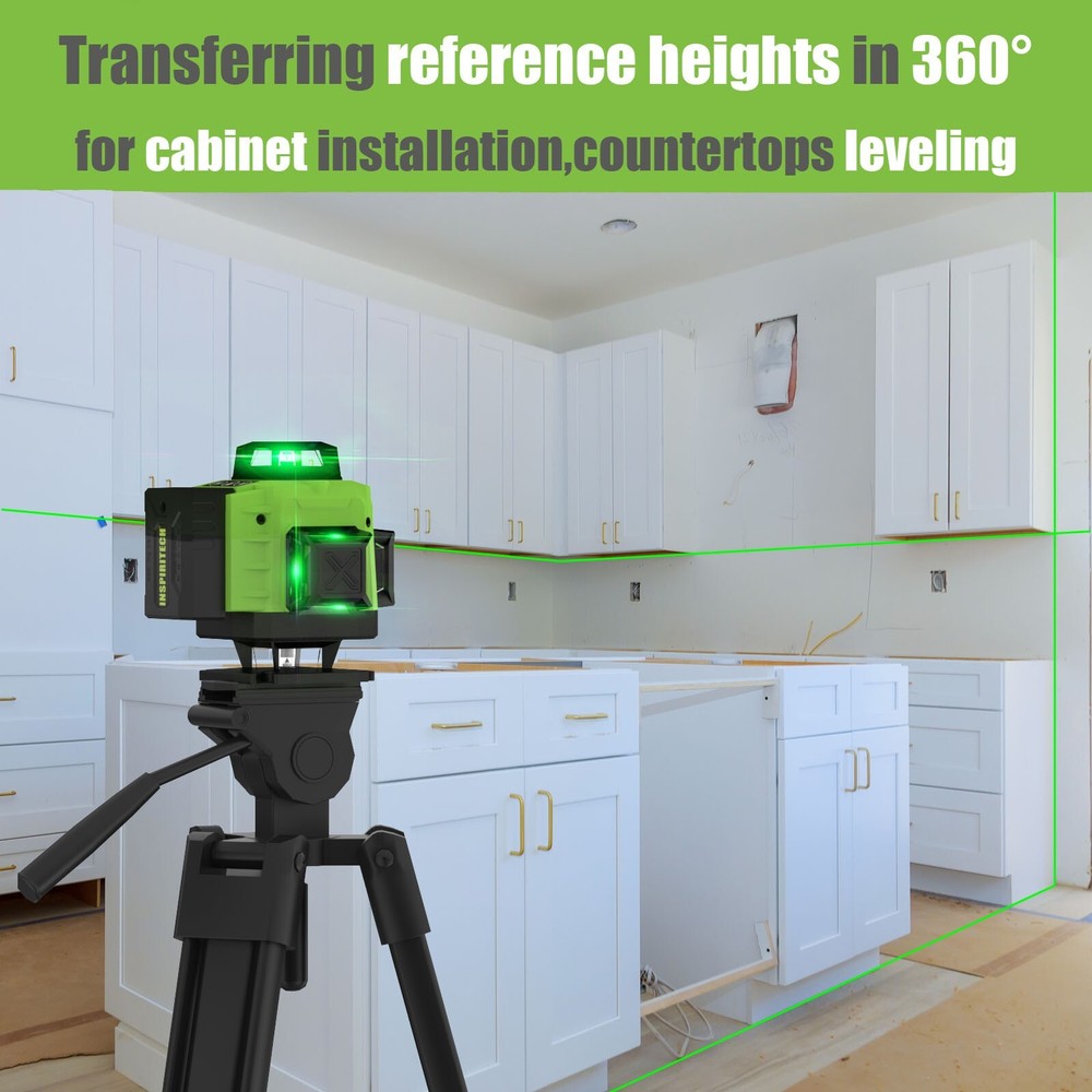 Inspiritech 4x360 Laser Level for Precise Floor Wall and Ceiling Alignment