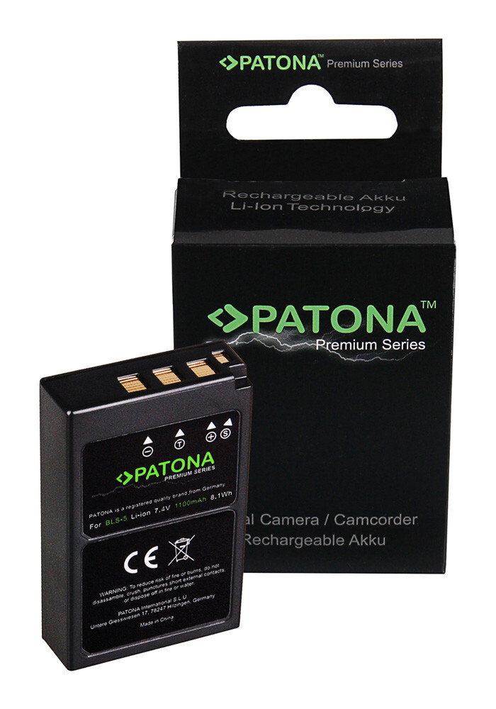 Batteria PATONA Ricambio BLS-5 BLS5 BLS-50 1100mAOlympus OM-D E-M10 II Pen E-PL6