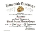 US Marine Corps Honorable Discharge replacement certificate