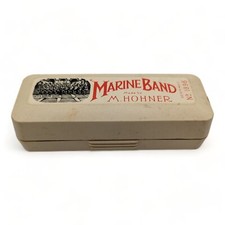 Vintage M. Hohner Marine Band Harmonica No 1896 in Original Box Key of G Germany