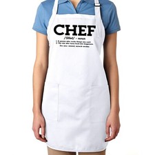 Funny Chef Definition Cooking Kitchen gift Apron Full Length Chef Grilling BBQ