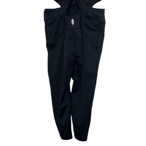 Free People Movement One Piece Womans Size Large Black Back It Up Yoga Gym - Picture 9 of 12