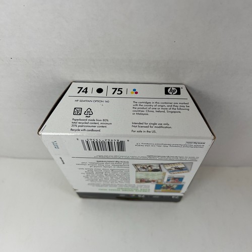 Genuine HP 74 75 Tri-color Combo Ink Cartridge Expiration August 2011 Sealed - Picture 7 of 7