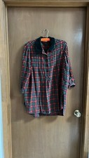 VTG Victoria Secret Authentic Country Cotton Plaid Flannel Nightgown Size XS