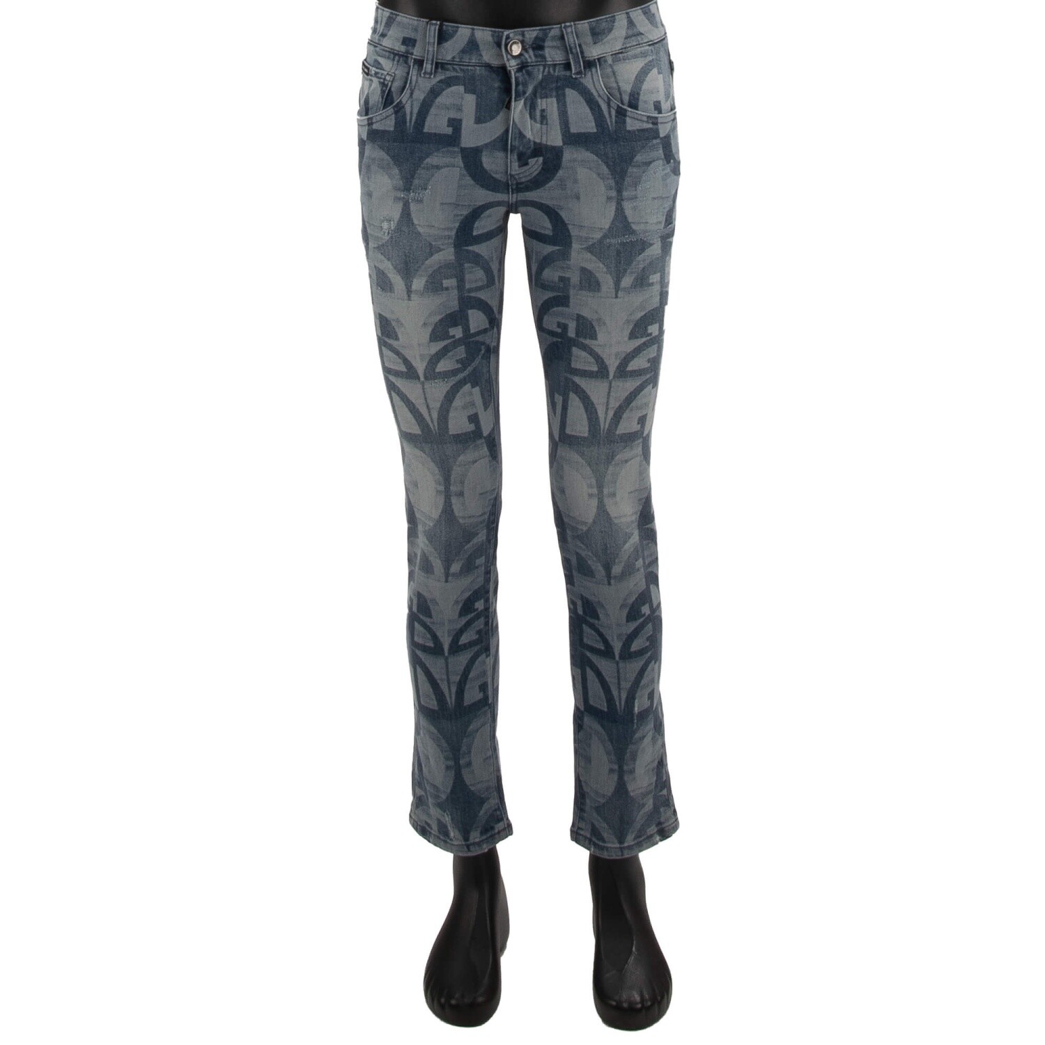 Dolce & Gabbana Gio Ponti Design DG Logo Patch Jeans Distressed Skinny