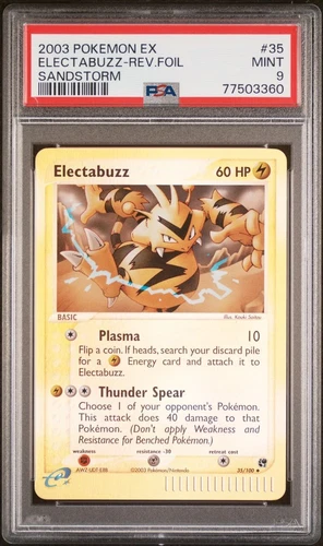 Pokemon 2003 Sandstorm Electabuzz 35/100 Reverse Holo PSA 9