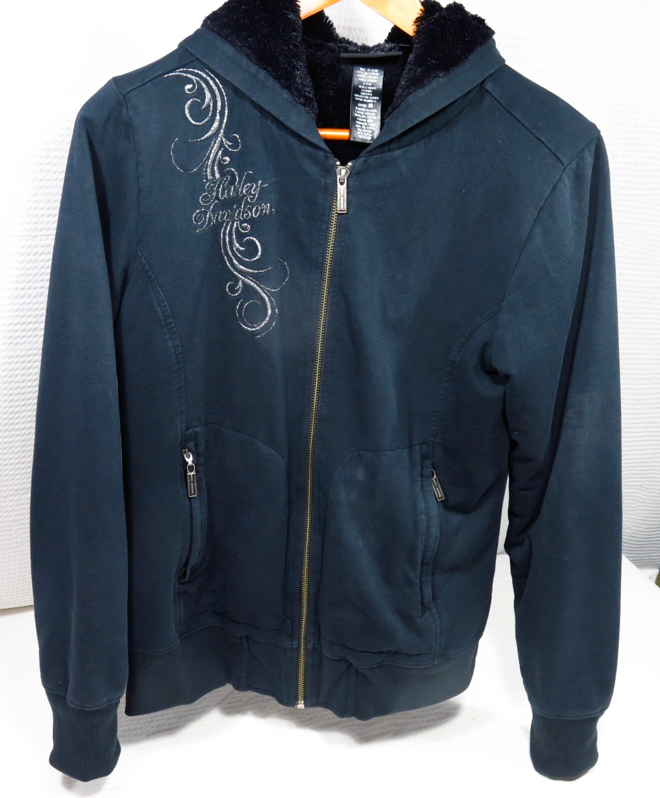 HarleyDavidson Women's Embroidered Hoodie Dark Grey Gem
