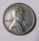 1943 S Wheat Cent Fine Error s/s