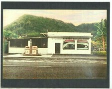 SUNSET BEACH STORE 1981?, HALEIWA COLOREADA A MANO EN BLANCO Y NEGRO A GICLEE FOTO EN ALFOMBRILLA 8X10"