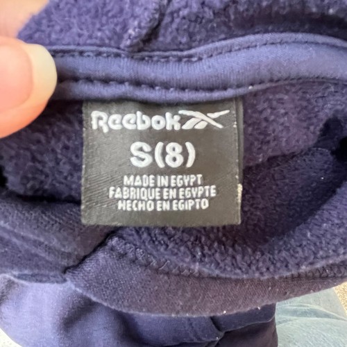 Reebok YOUTH Size 8 Small Hoodie Sweatshirt Blue White Graphic - Picture 5 of 5