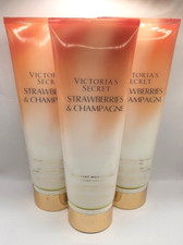 VICTORIA'S SECRET STRAWBERRIES  CHAMPAGNE BODY LOTION 8.0 FL OZ SET OF 3 