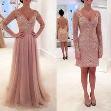 Elegant Mother Of The Bride Dresses Long Sleeve V-Neck Formal Wedding Party Gown