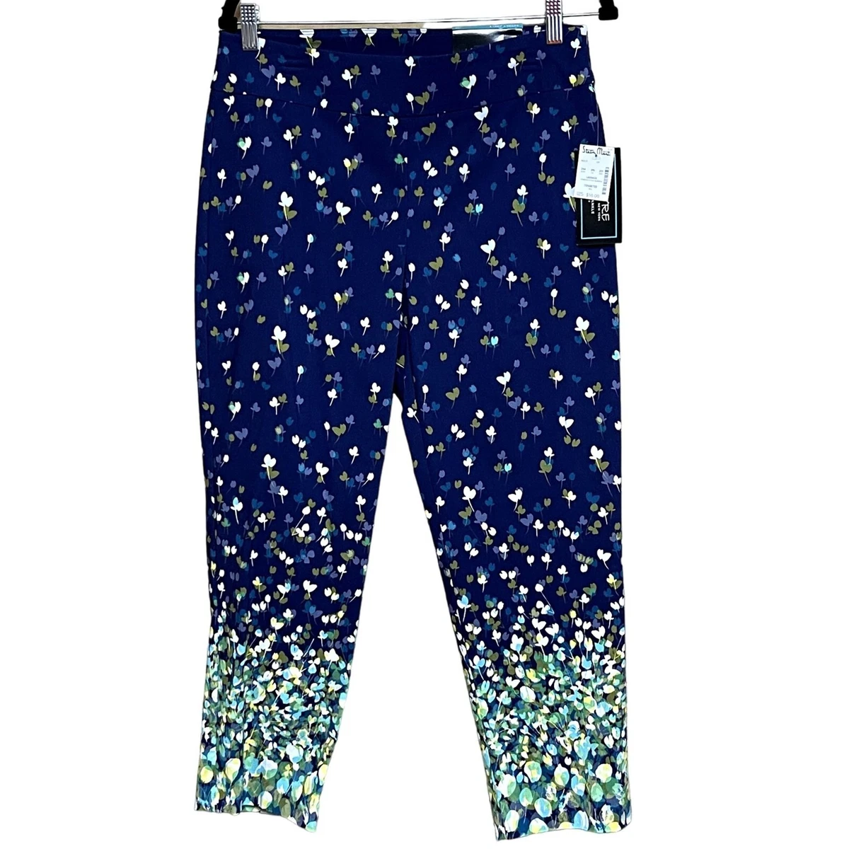 Attyre AUDREY Slim Leg Crop Pants in Floral Coastal Hues Size 12P