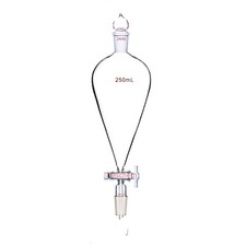 250ml 24/40 Lab Glass Pyriform Separatory Funnel Pear Shape PTFE Stopcock