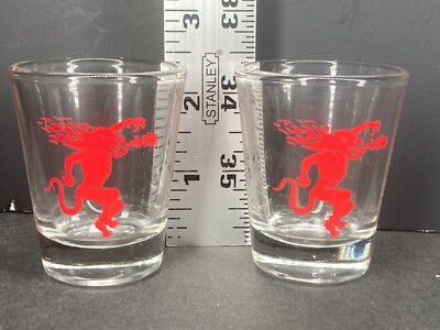 2 Fireball Red Logo Round Shot Glasses
