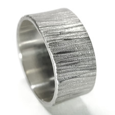 Breiter Ring aus 925 Silber für Damen Silberring Damenring 9mm modern gehämmert