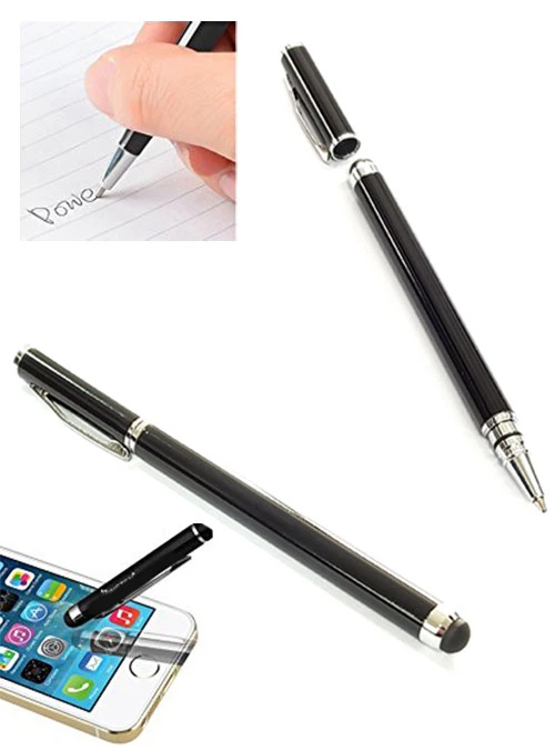 2 PENNA STILO TOUCH CAPACITIVA PENNE SFERA PER SMARTPHONE IPHONE ANDROID TABLET