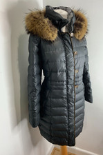 Schneiders Fitted Padded Quilted Puffer Jacket 12 Vgc Fur Hood Mid Length Parka